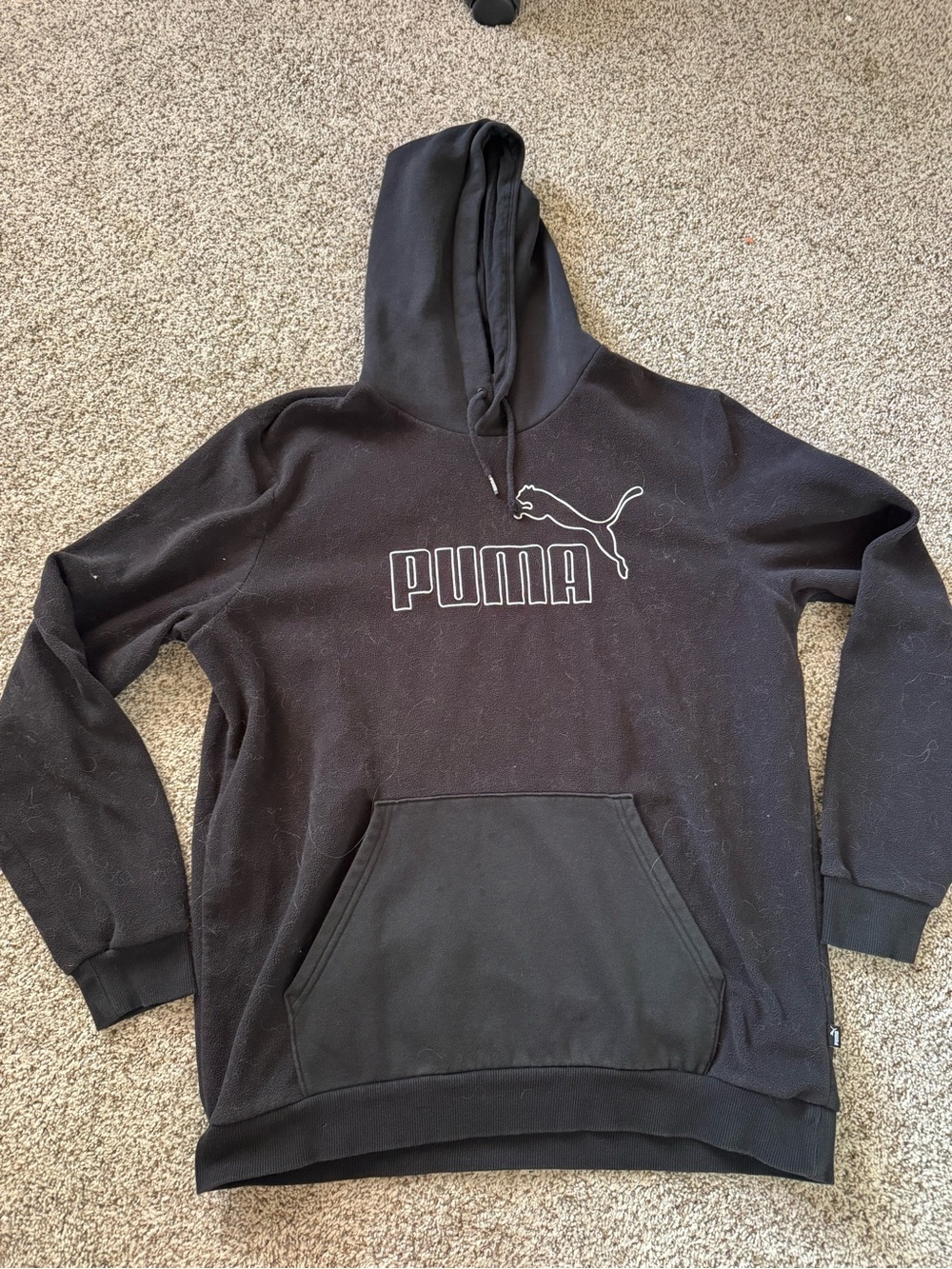 Black Puma Fleece Hoodie Men’s Large